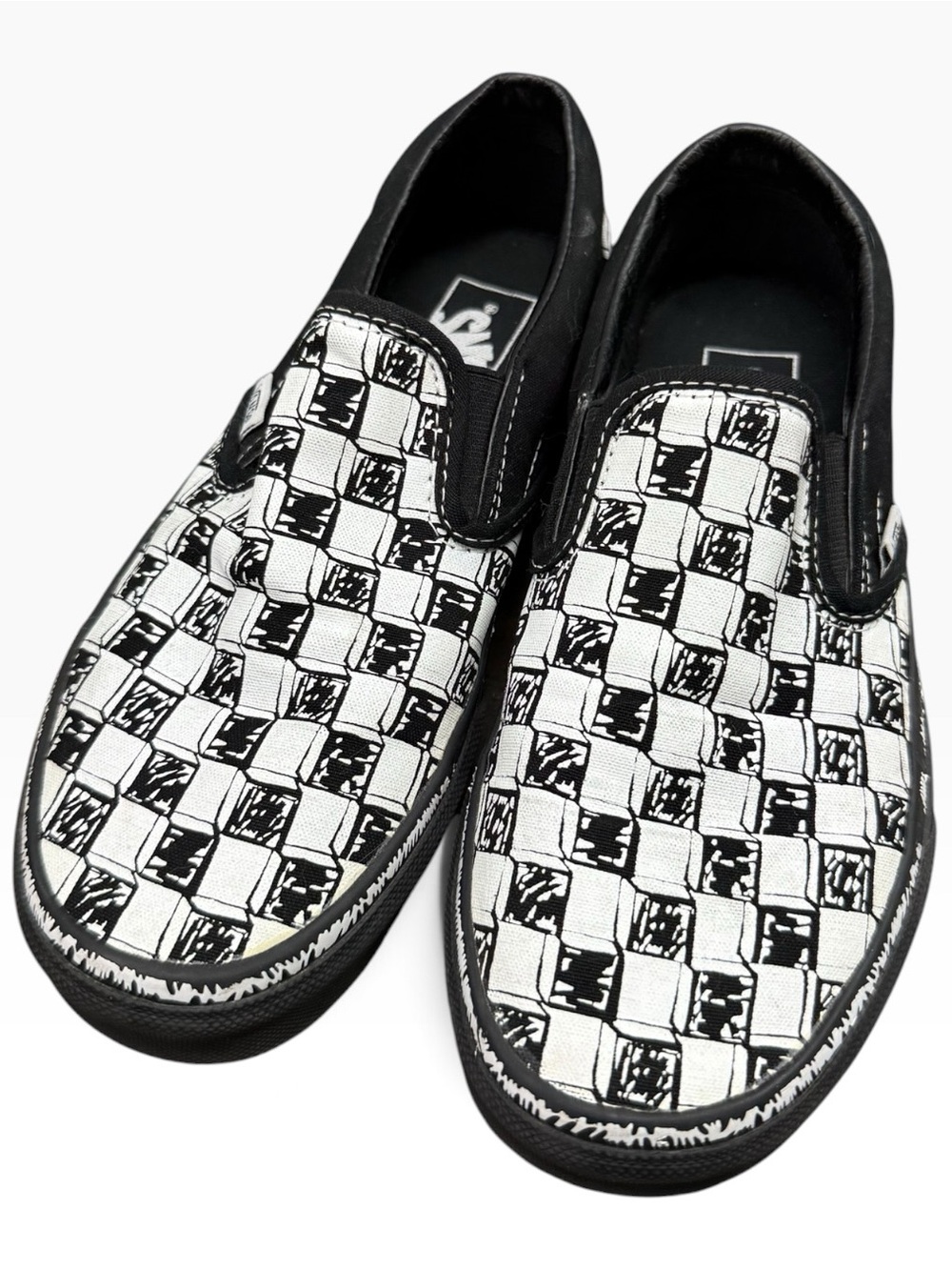 Vans Black & White Checker Classic Slip-On Shoes Women’s Size 7